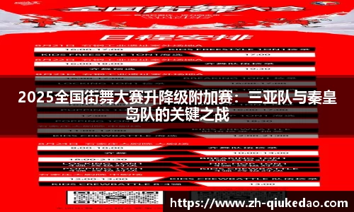 2025全国街舞大赛升降级附加赛：三亚队与秦皇岛队的关键之战